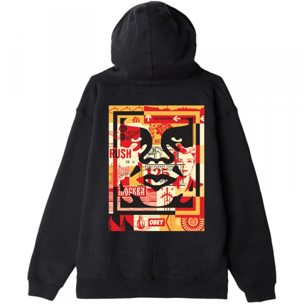 Sweat Capuche Obey - Obey 3 Face Collage - Black - Temple of Deejays