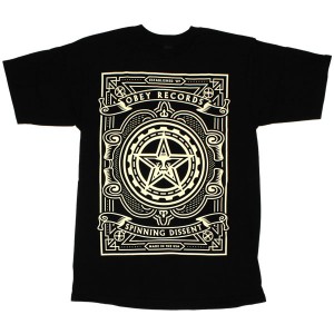 T-shirt Obey - Basic Tees - Spinning Dissent - Black - Temple of Deejays
